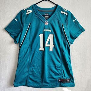 Justin Blackmon Nike Jaguars NFL Football Jersey #14 Woman Size XL Teal